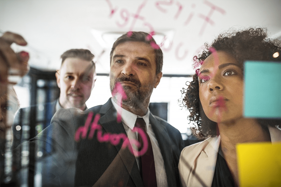 image of a person brainstorming ideas (for a productivity tools business)